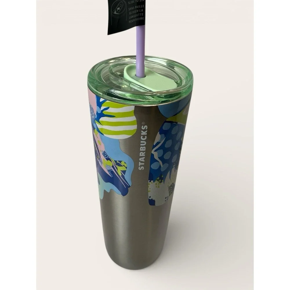 Starbucks Summer 2024 Canna Lily Butterfly Silver Venti‎ Stainless Tumbler 🌸